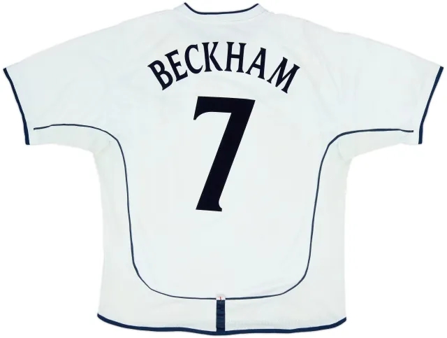 2001-03 England Home Shirt Beckham #7 - 6/10 - (XL)