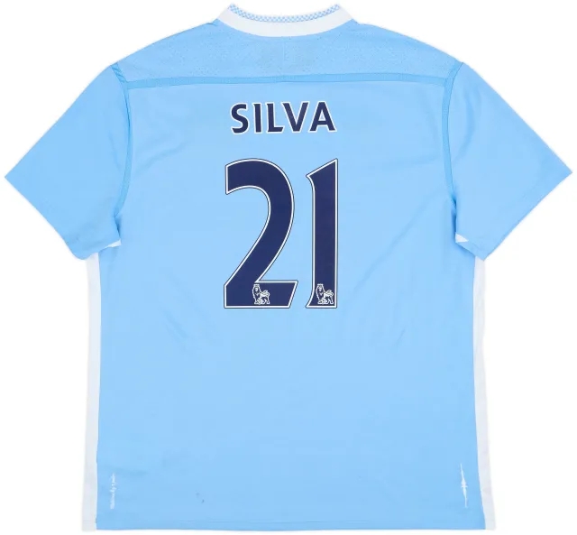 2011-12 Manchester City Home Shirt Silva #21 - 6/10 - (XXL)