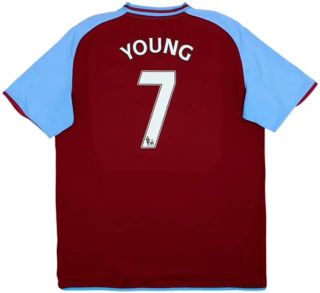 2008-09 Aston Villa Home Shirt Young #7 - 5/10 - (XXL)