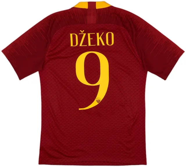 2018-19 Roma Authentic Home Shirt Dzeko #9 - 8/10 - (S)