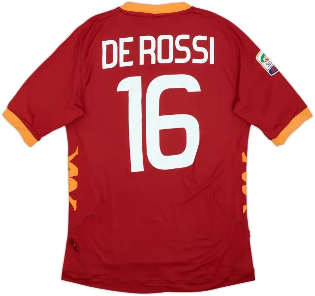 2011-12 Roma Home Shirt De Rossi #16 - 7/10 - (XL)