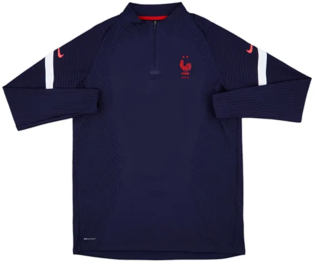 2020-21 France Nike Player Issue 1/4 Zip Training Top - 10/10 - (XL)