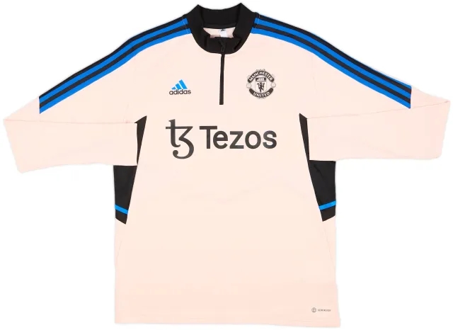 2022-23 Manchester United adidas 1/4 Zip Drill Top - 10/10 - (L)