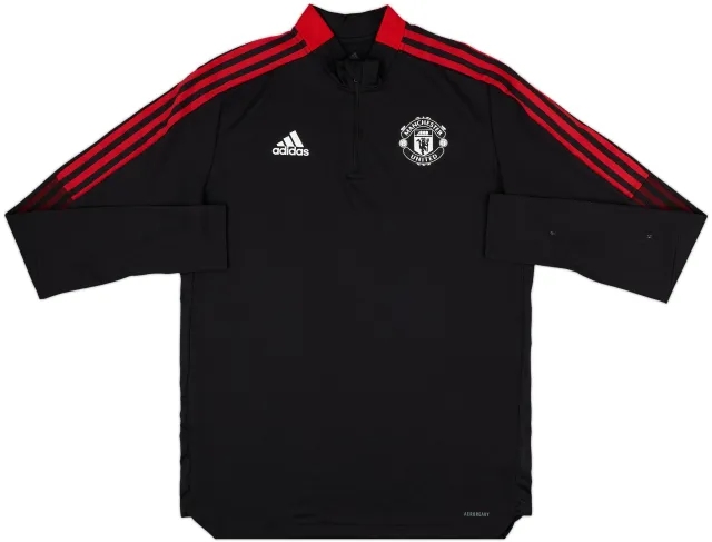 2021-22 Manchester United adidas 1/4 Zip Drill Top - 7/10 - (L)