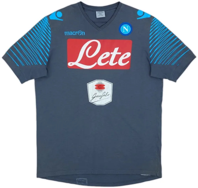 2014-15 Napoli Macron Cotton Tee - 7/10 - (XXL)