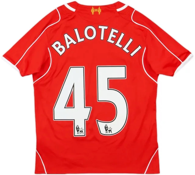 2014-15 Liverpool Home Shirt Balotelli #45 - 8/10 - (S.Boys)