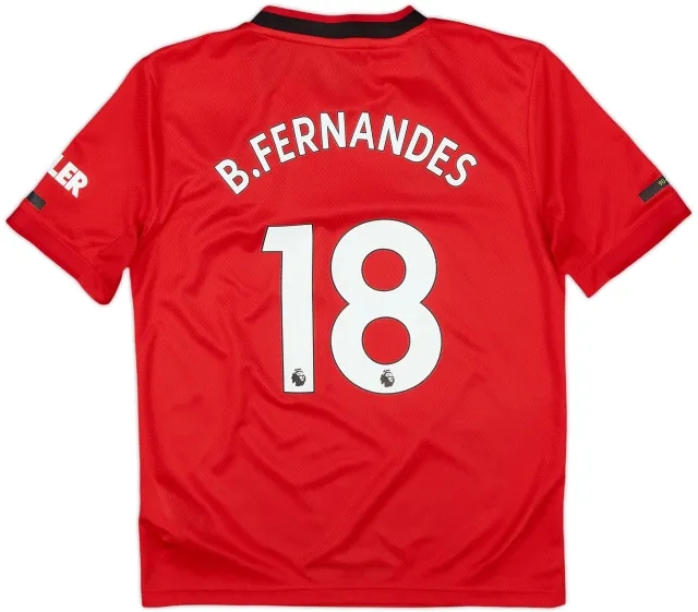2019-20 Manchester United Home Shirt B.Fernandes #18 - 5/10 - (M.Boys)