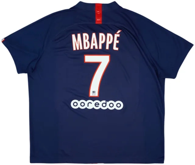 2019-20 Paris Saint-Germain Home Shirt Mbappe #7 - 9/10 - (XXL)