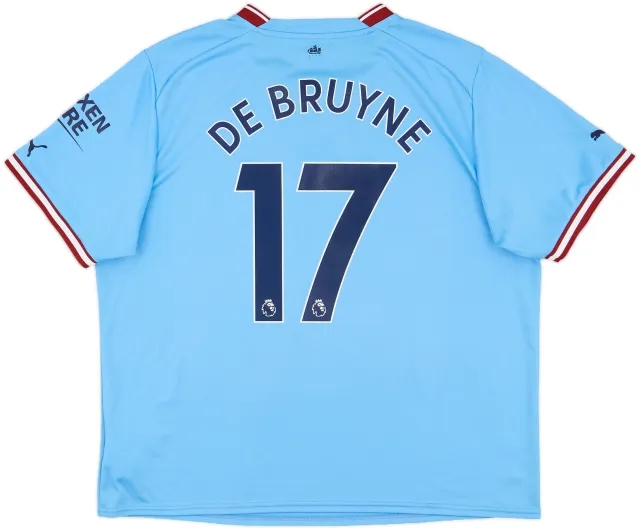 2022-23 Manchester City Home Shirt De Bruyne #17 - 8/10 - (XXL)