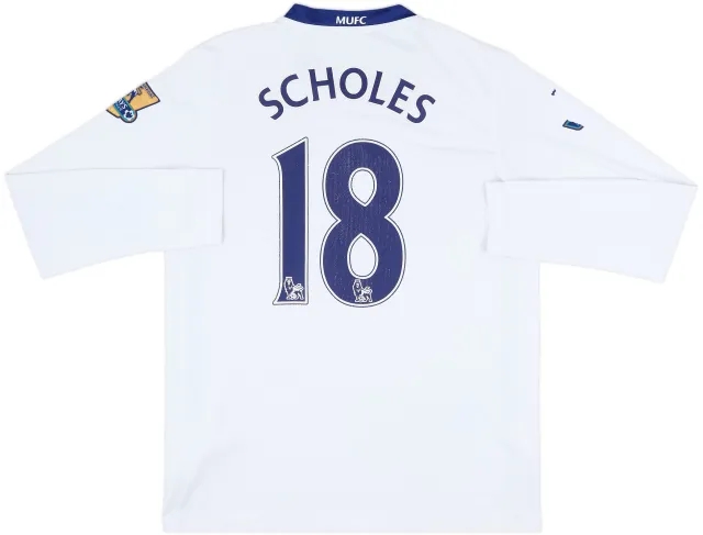 2008-10 Manchester United Away L/S Shirt Scholes #18 - 5/10 - (S)