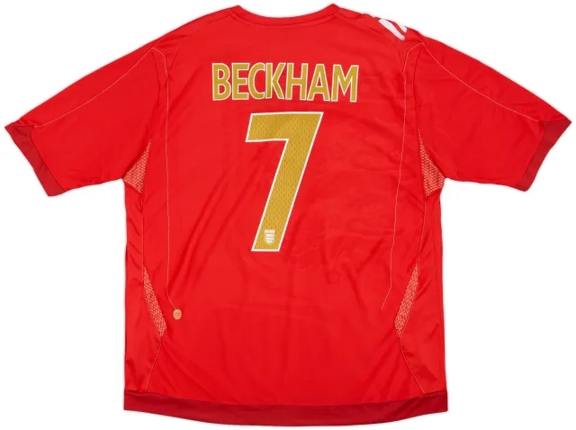 2006-08 England Away Shirt Beckham #7 - 8/10 - (XXL)
