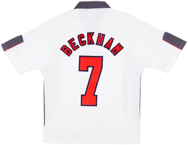 1997-99 England Home Shirt Beckham #7 - 6/10 - (M)