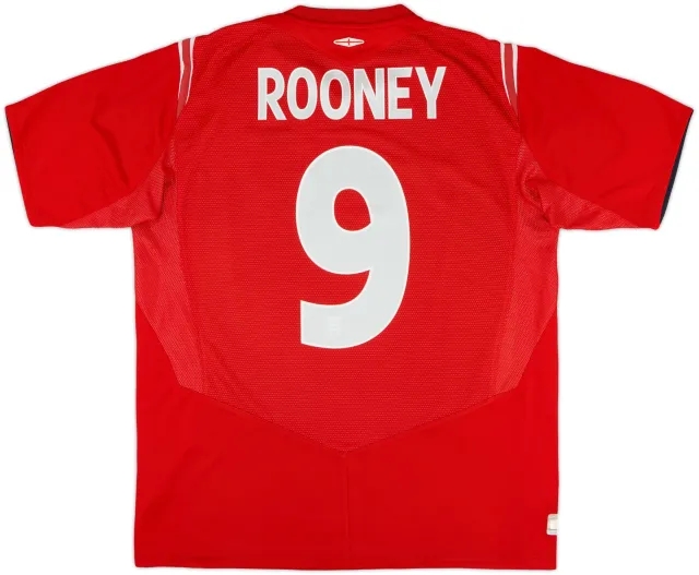 2004-06 England Away Shirt Rooney #9 - 7/10 - (S)