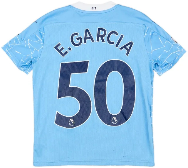 2020-21 Manchester City Home Shirt E.Garcia #50 - 8/10 - (M.Boys)
