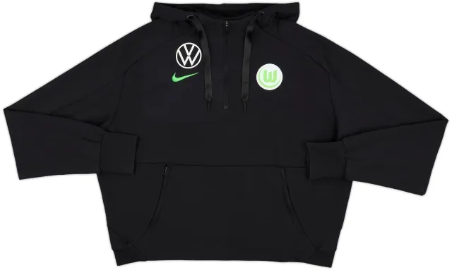 2021-22 Wolfsburg Nike 1/4 Zip Hooded Sweat Top - 8/10 - (Women's L)