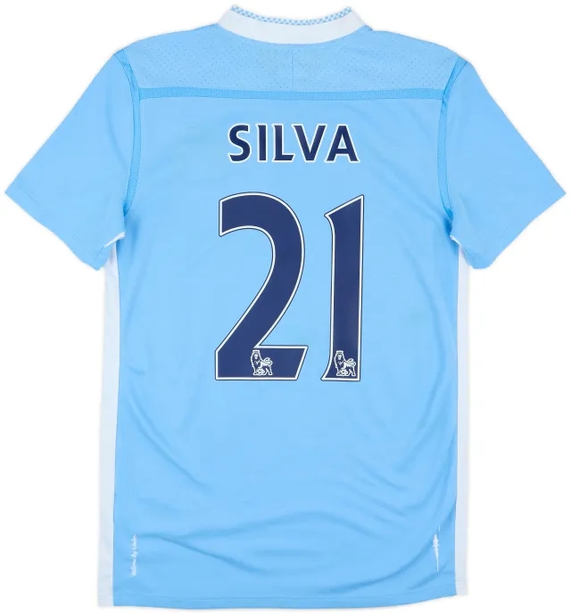 2011-12 Manchester City Home Shirt Silva #21 - 8/10 - (S)