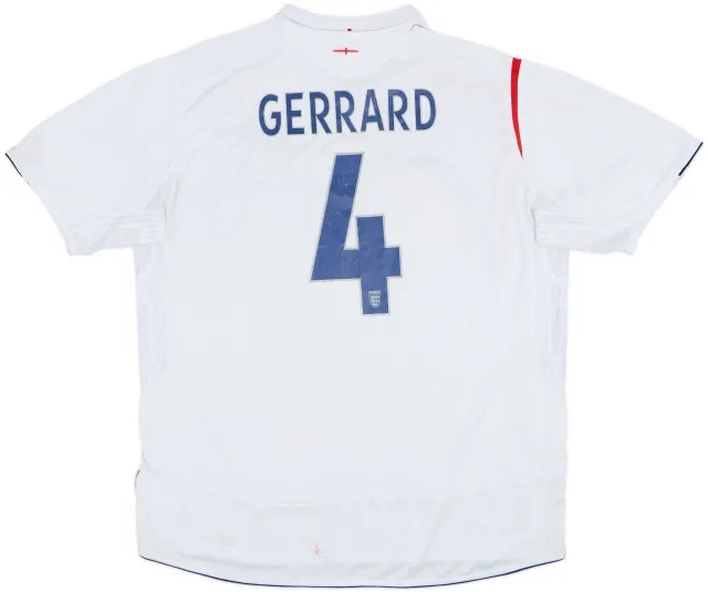 2005-07 England Home Shirt Gerrard #4 - 5/10 - (XXL)