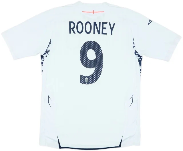 2007-09 England Home Shirt Rooney #9 - 7/10 - (M)