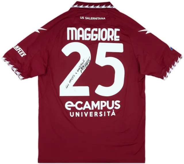 2023-24 Salernitana Match Issue Signed Home Shirt Maggiore #25