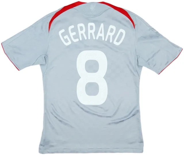 2008-09 Liverpool Away Shirt Gerrard #8 - 6/10 - (L.Boys)