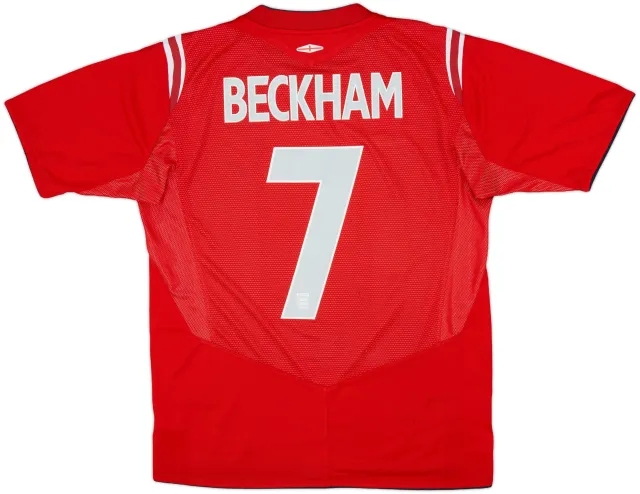 2006-08 England Away Shirt Beckham #7 - 8/10 - (M)