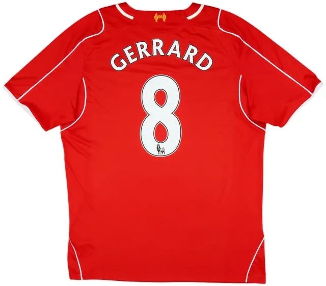 2014-15 Liverpool Home Shirt Gerrard #8 - 8/10 - (XL)