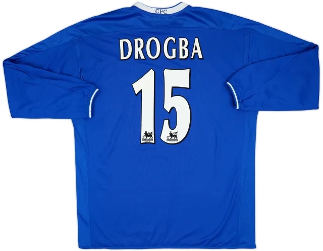 2003-05 Chelsea L/S Home Shirt Drogba #15 - 9/10 - (XXL)