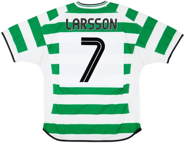 2001-03 Celtic Home Shirt Larsson #7 - 8/10 - (L)