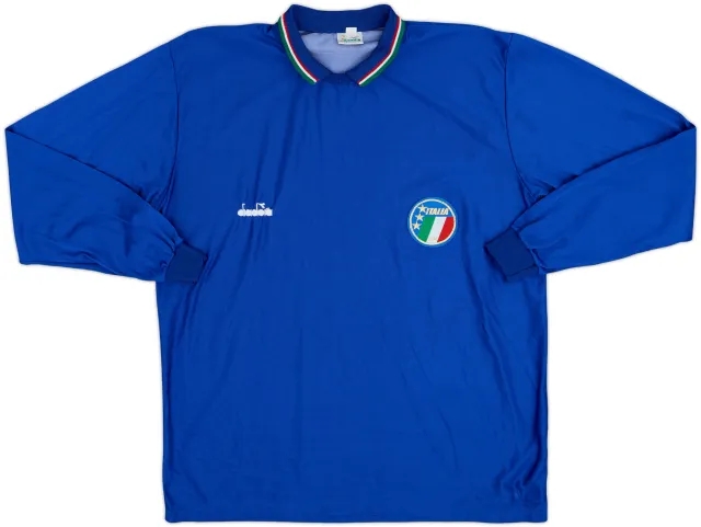 1986-90 Italy Home L/S Shirt - 10/10 - (XL)