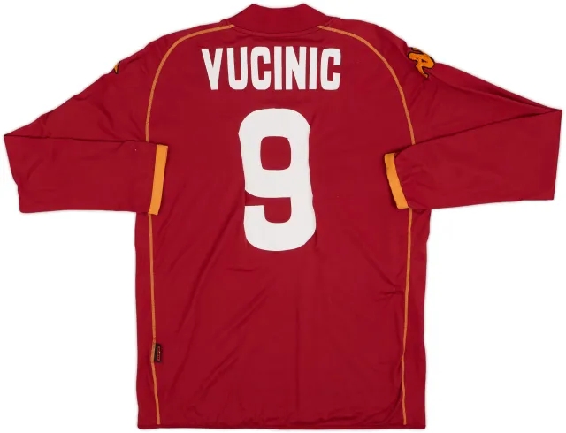 2008-09 Roma Home L/S Shirt Vucinic #9 - 4/10 - (L)