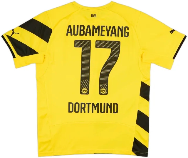 2014-15 Borussia Dortmund Home Shirt Aubameyang #17 - 9/10 - (M)