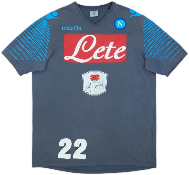 2014-15 Napoli Player Issue Macron Cotton Training Tee #22 - 5/10 - (XXL)