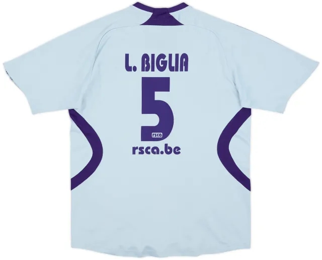 2007-08 Anderlecht Away Shirt L.Biglia #5 - 6/10 - (M.Boys)