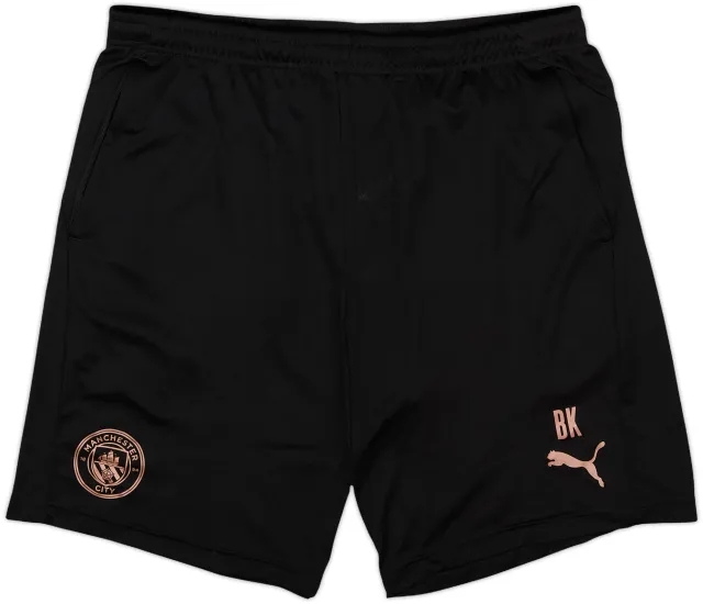 2020-21 Manchester City Staff Issue Training Shorts 'BK' - 7/10 - (XL)