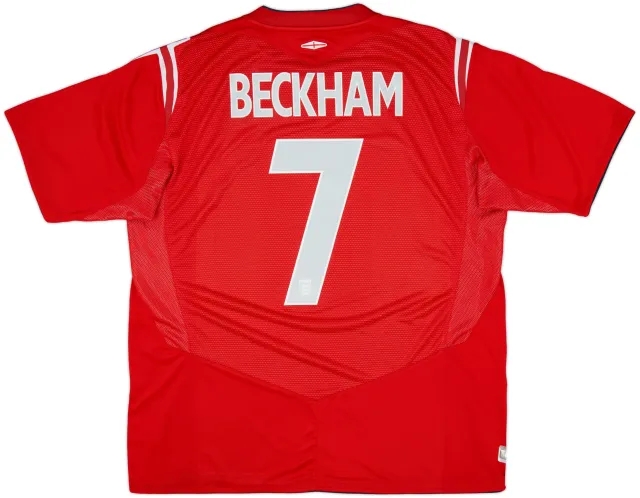 2004-06 England Away Shirt Beckham #7 - 8/10 - (XL)