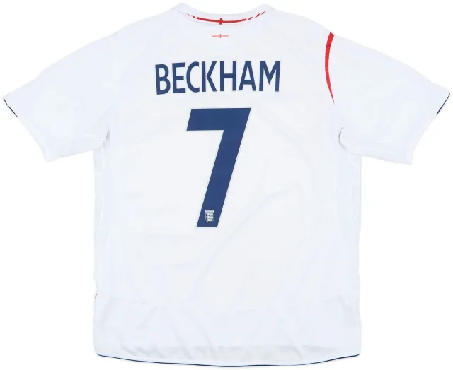 2005-07 England Home Shirt Beckham #7 - 6/10 - (XL)