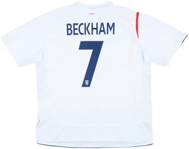 2005-07 England Home Shirt Beckham #7 - 7/10 - (XXL)