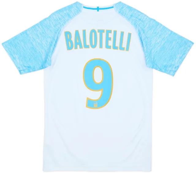 2018-19 Olympique Marseille Home Shirt Balotelli #9 - 8/10 - (XS)