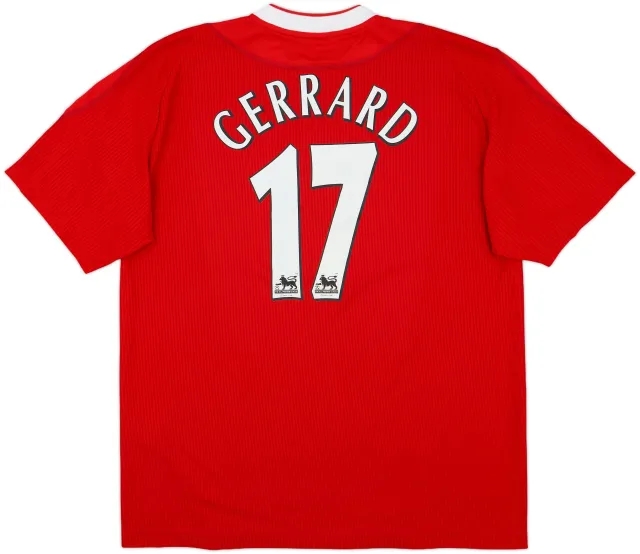 2002-04 Liverpool Home Shirt Gerrard #17 - 8/10 - (L)