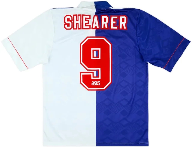 1992-94 Blackburn Home Shirt Shearer #9 - 8/10 - (L)