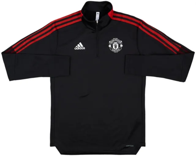 2021-22 Manchester United adidas 1/4 Drill Top - 9/10 - (M)