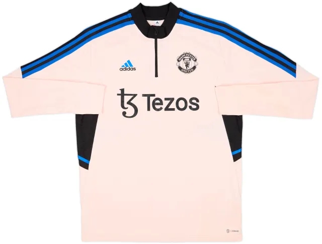 2022-23 Manchester United adidas 1/4 Zip Drill Top - 8/10 - (L)