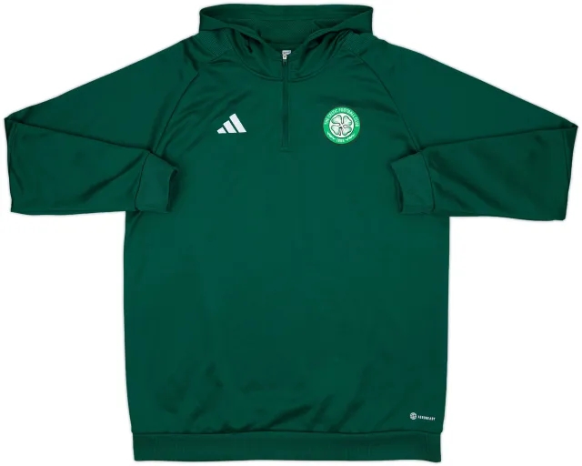 2022-23 Celtic adidas 1/4 Zip Hooded Track Top - 10/10 - (XL)