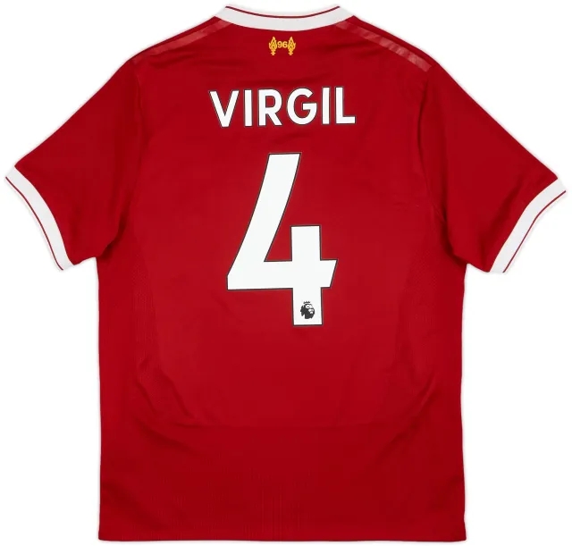 2017-18 Liverpool 125 Years Home Shirt Virgil #4 - 8/10 - (S)