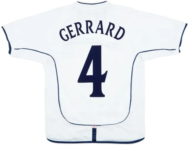 2001-03 England Home Shirt Gerrard #4 - 7/10 - (S)