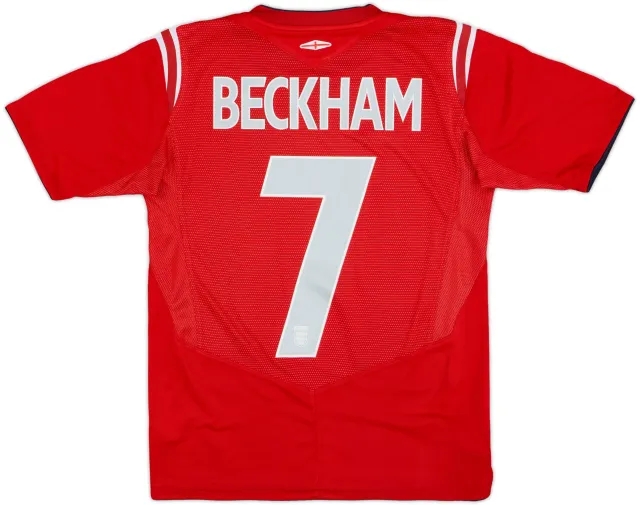2004-06 England Away Shirt Beckham #7 - 8/10 - (L.Boys)