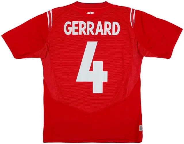 2004-06 England Away Shirt Gerrard #4 - 8/10 - (M)