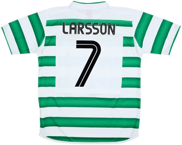 2003-04 Celtic Home Shirt Larsson #7 - 8/10 - (M)