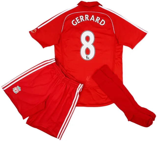 2006-08 Liverpool Full Home Kit Gerrard #8 - 8/10 - (M)