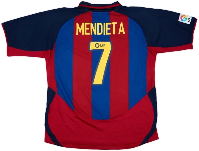 2003-04 Barcelona Home Shirt Mendieta #7 - 9/10 - (XL)
